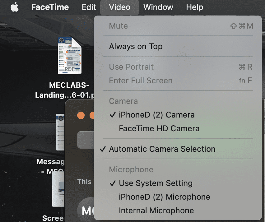 Use your iPhone on Mac as a FaceTime camera